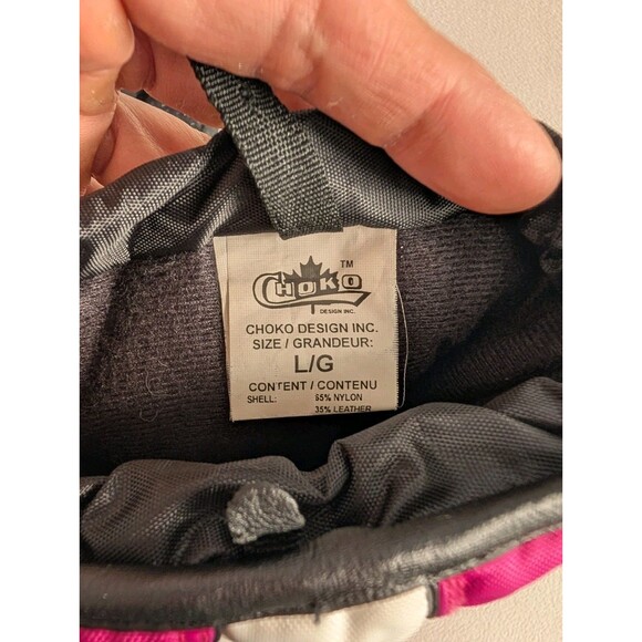 Choko Design Women's Pink Nylon Snowmobile Ski Gloves Size L Aero Tex Hot Thumb - Picture 3 of 8